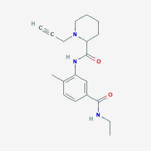molecular formula C19H25N3O2 B2903261 N-[5-(ethylcarbamoyl)-2-methylphenyl]-1-(prop-2-yn-1-yl)piperidine-2-carboxamide CAS No. 1311414-57-9