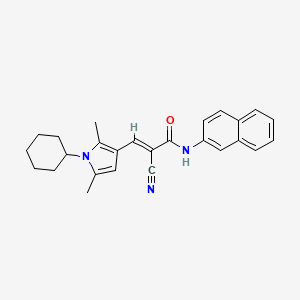 molecular formula C26H27N3O B2903267 (E)-2-cyano-3-(1-cyclohexyl-2,5-dimethylpyrrol-3-yl)-N-naphthalen-2-ylprop-2-enamide CAS No. 340315-76-6