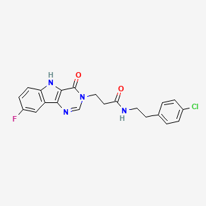 molecular formula C21H18ClFN4O2 B2903268 N-(4-chlorophenethyl)-3-(8-fluoro-4-oxo-4,5-dihydro-3H-pyrimido[5,4-b]indol-3-yl)propanamide CAS No. 1105248-70-1