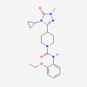 molecular formula C20H27N5O3 B2903270 4-(4-cyclopropyl-1-methyl-5-oxo-4,5-dihydro-1H-1,2,4-triazol-3-yl)-N-(2-ethoxyphenyl)piperidine-1-carboxamide CAS No. 1797737-92-8