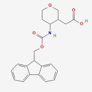 molecular formula C22H23NO5 B2903273 2-[4-({[(9H-fluoren-9-yl)methoxy]carbonyl}amino)oxan-3-yl]acetic acid CAS No. 2138185-27-8