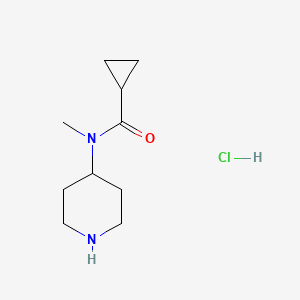 molecular formula C10H19ClN2O B2903274 N-methyl-N-(piperidin-4-yl)cyclopropanecarboxamide hydrochloride CAS No. 2504202-50-8