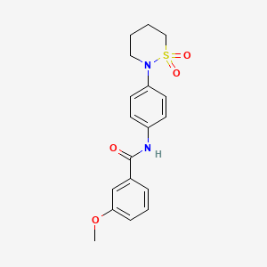 molecular formula C18H20N2O4S B2903275 N-[4-(1,1-dioxothiazinan-2-yl)phenyl]-3-methoxybenzamide CAS No. 899979-74-9