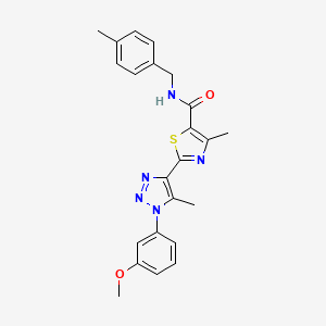 molecular formula C23H23N5O2S B2903279 2-(1-(3-methoxyphenyl)-5-methyl-1H-1,2,3-triazol-4-yl)-4-methyl-N-(4-methylbenzyl)thiazole-5-carboxamide CAS No. 1251628-08-6