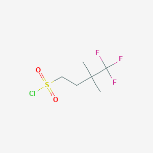 molecular formula C6H10ClF3O2S B2903281 4,4,4-Trifluoro-3,3-dimethylbutane-1-sulfonyl chloride CAS No. 1783357-50-5