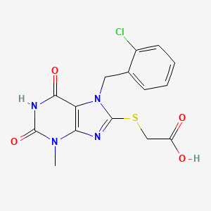 2-((7-(2-chlorobenzyl)-3-methyl-2,6-dioxo-2,3,6,7-tetrahydro-1H-purin-8-yl)thio)acetic acid