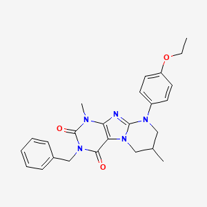 molecular formula C25H27N5O3 B2903286 3-benzyl-9-(4-ethoxyphenyl)-1,7-dimethyl-7,8-dihydro-6H-purino[7,8-a]pyrimidine-2,4-dione CAS No. 845630-37-7