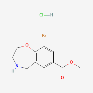 molecular formula C11H13BrClNO3 B2903290 Methyl 9-bromo-2,3,4,5-tetrahydro-1,4-benzoxazepine-7-carboxylate hydrochloride CAS No. 2172033-34-8