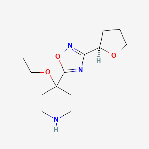 molecular formula C13H21N3O3 B2903293 4-ethoxy-4-{3-[(2R)-oxolan-2-yl]-1,2,4-oxadiazol-5-yl}piperidine CAS No. 1807901-55-8