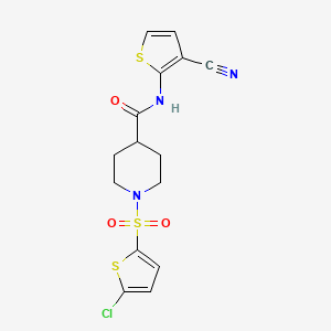 1-((5-chlorothiophen-2-yl)sulfonyl)-N-(3-cyanothiophen-2-yl)piperidine-4-carboxamide