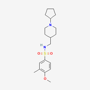 N-((1-cyclopentylpiperidin-4-yl)methyl)-4-methoxy-3-methylbenzenesulfonamide