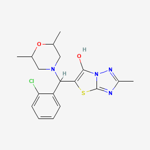 molecular formula C18H21ClN4O2S B2903300 5-((2-Chlorophenyl)(2,6-dimethylmorpholino)methyl)-2-methylthiazolo[3,2-b][1,2,4]triazol-6-ol CAS No. 1009230-55-0