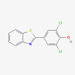 molecular formula C13H7Cl2NOS B2903301 4-(1,3-Benzothiazol-2-yl)-2,6-dichlorophenol CAS No. 637302-77-3