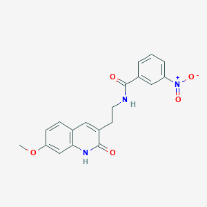 molecular formula C19H17N3O5 B2903302 N-[2-(7-methoxy-2-oxo-1H-quinolin-3-yl)ethyl]-3-nitrobenzamide CAS No. 851405-50-0