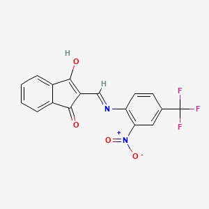 B2903314 2-(((2-Nitro-4-(trifluoromethyl)phenyl)amino)methylene)indane-1,3-dione CAS No. 1023496-58-3