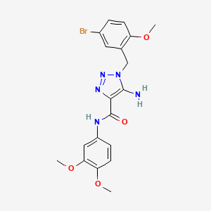 molecular formula C19H20BrN5O4 B2903319 5-amino-1-(5-bromo-2-methoxybenzyl)-N-(3,4-dimethoxyphenyl)-1H-1,2,3-triazole-4-carboxamide CAS No. 899981-85-2