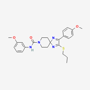 molecular formula C25H30N4O3S B2903320 N-(3-methoxyphenyl)-2-(4-methoxyphenyl)-3-(propylthio)-1,4,8-triazaspiro[4.5]deca-1,3-diene-8-carboxamide CAS No. 894880-56-9