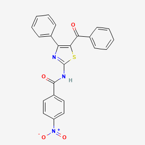 molecular formula C23H15N3O4S B2903328 N-(5-benzoyl-4-phenyl-1,3-thiazol-2-yl)-4-nitrobenzamide CAS No. 312605-87-1