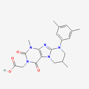 molecular formula C20H23N5O4 B2903329 2-[9-(3,5-dimethylphenyl)-1,7-dimethyl-2,4-dioxo-7,8-dihydro-6H-purino[7,8-a]pyrimidin-3-yl]acetic acid CAS No. 878423-80-4