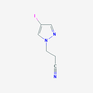 molecular formula C6H6IN3 B2903331 3-(4-iodo-1H-pyrazol-1-yl)propanenitrile CAS No. 1343253-50-8; 88393-88-8