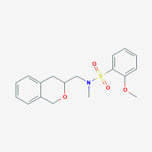 molecular formula C18H21NO4S B2903334 N-(isochroman-3-ylmethyl)-2-methoxy-N-methylbenzenesulfonamide CAS No. 2034320-70-0