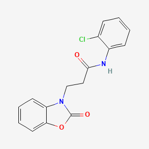 molecular formula C16H13ClN2O3 B2903336 N-(2-chlorophenyl)-3-(2-oxobenzo[d]oxazol-3(2H)-yl)propanamide CAS No. 263386-37-4