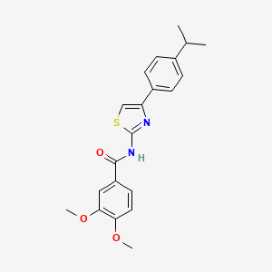molecular formula C21H22N2O3S B2903340 N-(4-(4-isopropylphenyl)thiazol-2-yl)-3,4-dimethoxybenzamide CAS No. 324538-62-7