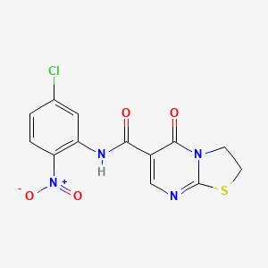 molecular formula C13H9ClN4O4S B2903343 N-(5-chloro-2-nitrophenyl)-5-oxo-3,5-dihydro-2H-thiazolo[3,2-a]pyrimidine-6-carboxamide CAS No. 497072-53-4