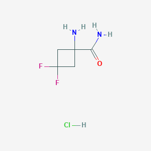 molecular formula C5H9ClF2N2O B2903347 1-Amino-3,3-difluoro-cyclobutanecarboxamide hydrochloride CAS No. 2193058-27-2
