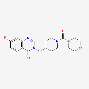 molecular formula C19H23FN4O3 B2903348 7-Fluoro-3-[[1-(morpholine-4-carbonyl)piperidin-4-yl]methyl]quinazolin-4-one CAS No. 2415583-99-0