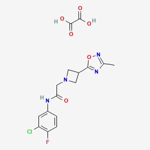 molecular formula C16H16ClFN4O6 B2903350 N-(3-chloro-4-fluorophenyl)-2-(3-(3-methyl-1,2,4-oxadiazol-5-yl)azetidin-1-yl)acetamide oxalate CAS No. 1428347-45-8