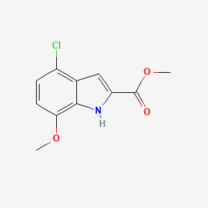 molecular formula C11H10ClNO3 B2903358 methyl 4-chloro-7-methoxy-1H-indole-2-carboxylate CAS No. 187607-74-5