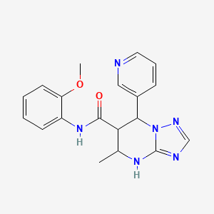 molecular formula C19H20N6O2 B2903363 N-(2-methoxyphenyl)-5-methyl-7-(pyridin-3-yl)-4,5,6,7-tetrahydro-[1,2,4]triazolo[1,5-a]pyrimidine-6-carboxamide CAS No. 1212119-91-9