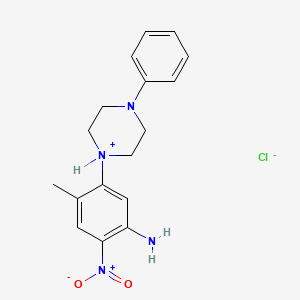 molecular formula C17H21ClN4O2 B2903364 1-(5-Amino-2-methyl-4-nitrophenyl)-4-phenylhexahydropyrazin-1-ium chloride CAS No. 1029987-67-4