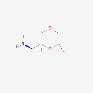 molecular formula C8H17NO2 B2903365 (1R)-1-(6,6-Dimethyl-1,4-dioxan-2-yl)ethanamine CAS No. 2248221-02-3