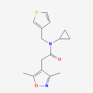 molecular formula C15H18N2O2S B2903368 N-cyclopropyl-2-(3,5-dimethylisoxazol-4-yl)-N-(thiophen-3-ylmethyl)acetamide CAS No. 1797075-98-9