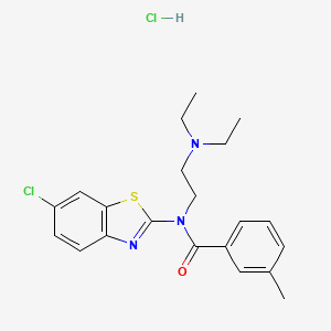 molecular formula C21H25Cl2N3OS B2903373 N-(6-chlorobenzo[d]thiazol-2-yl)-N-(2-(diethylamino)ethyl)-3-methylbenzamide hydrochloride CAS No. 1185096-25-6