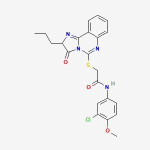 molecular formula C22H21ClN4O3S B2903375 N-(3-chloro-4-methoxyphenyl)-2-((3-oxo-2-propyl-2,3-dihydroimidazo[1,2-c]quinazolin-5-yl)thio)acetamide CAS No. 1173781-92-4