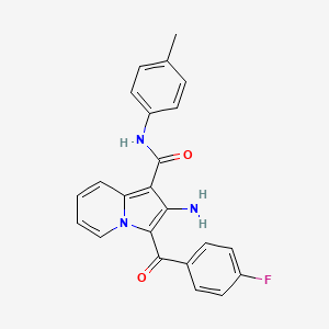molecular formula C23H18FN3O2 B2903376 2-amino-3-(4-fluorobenzoyl)-N-(4-methylphenyl)indolizine-1-carboxamide CAS No. 898433-71-1