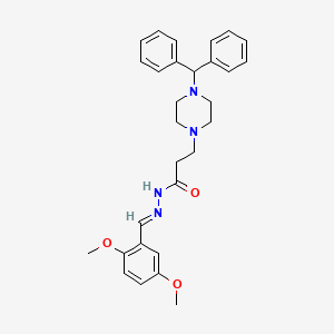molecular formula C29H34N4O3 B2903382 (E)-3-(4-benzhydrylpiperazin-1-yl)-N'-(2,5-dimethoxybenzylidene)propanehydrazide CAS No. 398998-00-0