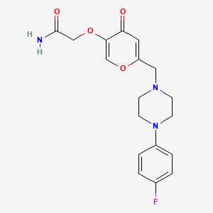 2-((6-((4-(4-fluorophenyl)piperazin-1-yl)methyl)-4-oxo-4H-pyran-3-yl)oxy)acetamide