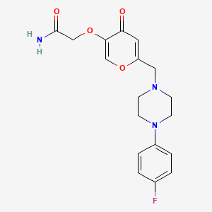 molecular formula C18H20FN3O4 B2903387 2-((6-((4-(4-fluorophenyl)piperazin-1-yl)methyl)-4-oxo-4H-pyran-3-yl)oxy)acetamide CAS No. 898440-44-3