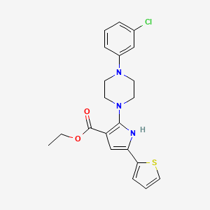 molecular formula C21H22ClN3O2S B2903388 ethyl 2-[4-(3-chlorophenyl)piperazino]-5-(2-thienyl)-1H-pyrrole-3-carboxylate CAS No. 478050-20-3