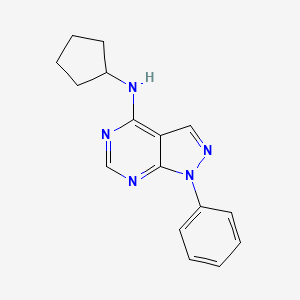 molecular formula C16H17N5 B2903399 N-cyclopentyl-1-phenyl-1H-pyrazolo[3,4-d]pyrimidin-4-amine CAS No. 797018-11-2