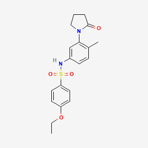 molecular formula C19H22N2O4S B2903405 4-ethoxy-N-(4-methyl-3-(2-oxopyrrolidin-1-yl)phenyl)benzenesulfonamide CAS No. 941977-97-5