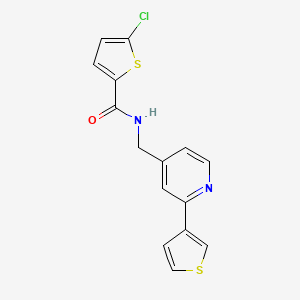 molecular formula C15H11ClN2OS2 B2903408 5-chloro-N-((2-(thiophen-3-yl)pyridin-4-yl)methyl)thiophene-2-carboxamide CAS No. 2034581-01-4