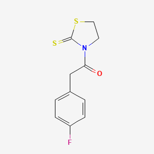molecular formula C11H10FNOS2 B2903412 2-(4-Fluorophenyl)-1-(2-sulfanylidene-1,3-thiazolidin-3-yl)ethan-1-one CAS No. 1267974-40-2