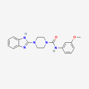 molecular formula C19H21N5O2 B2903414 4-(1H-benzo[d]imidazol-2-yl)-N-(3-methoxyphenyl)piperazine-1-carboxamide CAS No. 1208490-30-5