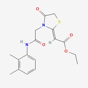 molecular formula C17H20N2O4S B2903418 Ethyl 2-(3-{[(2,3-dimethylphenyl)carbamoyl]methyl}-4-oxo-1,3-thiazolidin-2-ylidene)acetate CAS No. 565180-52-1
