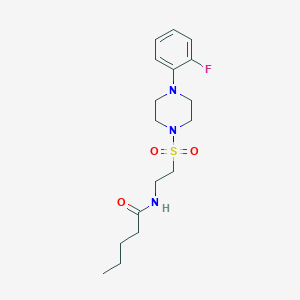 molecular formula C17H26FN3O3S B2903427 N-(2-((4-(2-fluorophenyl)piperazin-1-yl)sulfonyl)ethyl)pentanamide CAS No. 897613-33-1
